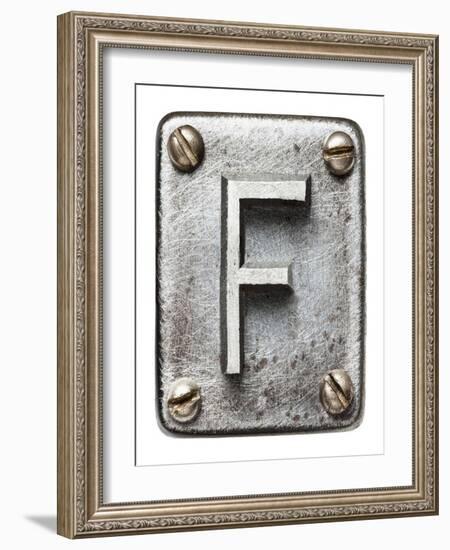 Old Metal Alphabet Letter F-donatas1205-Framed Art Print