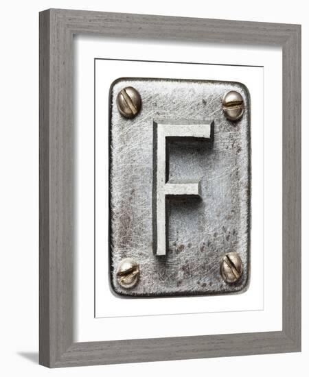 Old Metal Alphabet Letter F-donatas1205-Framed Art Print