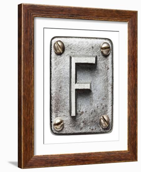 Old Metal Alphabet Letter F-donatas1205-Framed Art Print