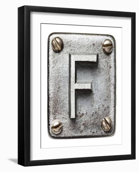 Old Metal Alphabet Letter F-donatas1205-Framed Art Print