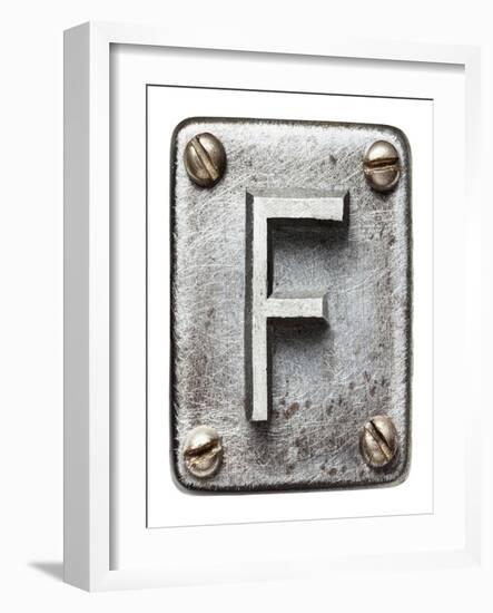 Old Metal Alphabet Letter F-donatas1205-Framed Art Print