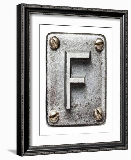 Old Metal Alphabet Letter F-donatas1205-Framed Art Print