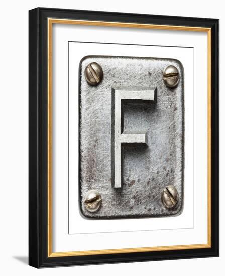 Old Metal Alphabet Letter F-donatas1205-Framed Art Print