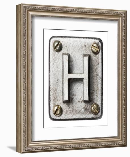 Old Metal Alphabet Letter H-donatas1205-Framed Art Print