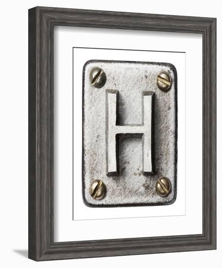 Old Metal Alphabet Letter H-donatas1205-Framed Art Print