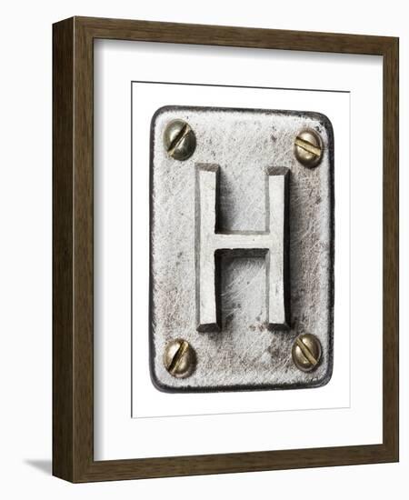 Old Metal Alphabet Letter H-donatas1205-Framed Art Print