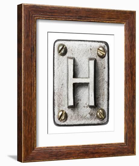 Old Metal Alphabet Letter H-donatas1205-Framed Art Print