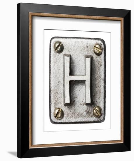 Old Metal Alphabet Letter H-donatas1205-Framed Art Print