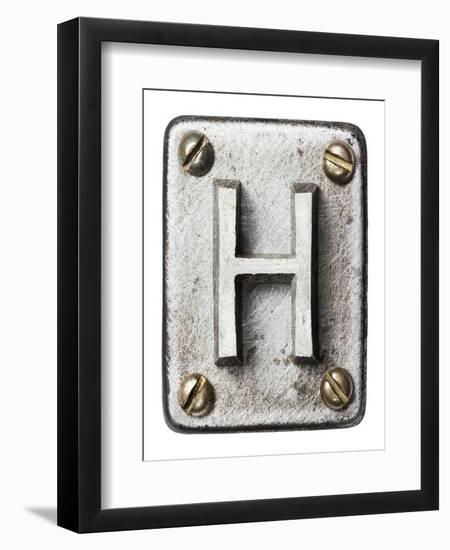 Old Metal Alphabet Letter H-donatas1205-Framed Art Print