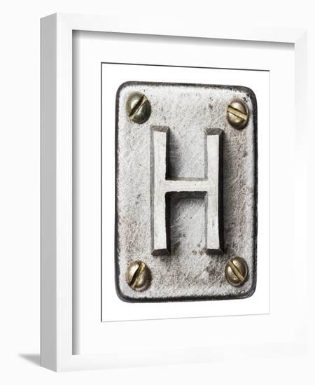 Old Metal Alphabet Letter H-donatas1205-Framed Art Print