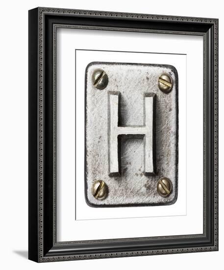 Old Metal Alphabet Letter H-donatas1205-Framed Art Print