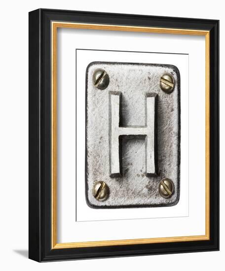 Old Metal Alphabet Letter H-donatas1205-Framed Art Print