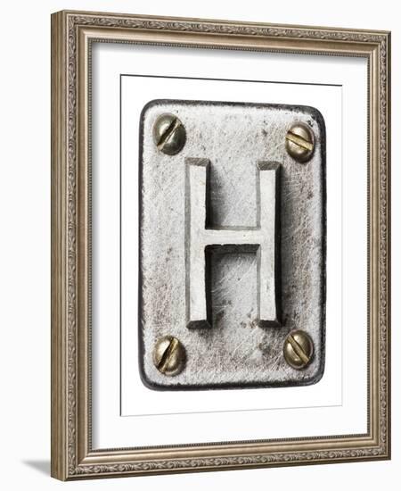 Old Metal Alphabet Letter H-donatas1205-Framed Art Print