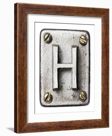 Old Metal Alphabet Letter H-donatas1205-Framed Art Print