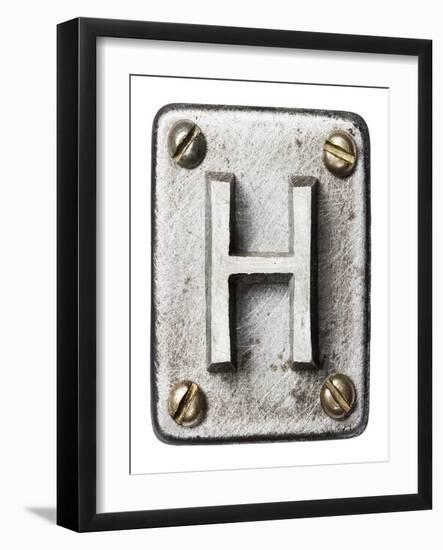 Old Metal Alphabet Letter H-donatas1205-Framed Art Print