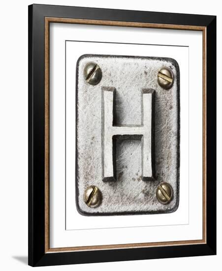 Old Metal Alphabet Letter H-donatas1205-Framed Art Print