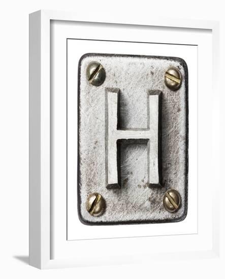 Old Metal Alphabet Letter H-donatas1205-Framed Art Print