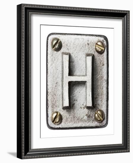 Old Metal Alphabet Letter H-donatas1205-Framed Art Print