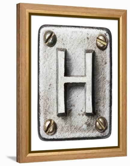 Old Metal Alphabet Letter H-donatas1205-Framed Stretched Canvas