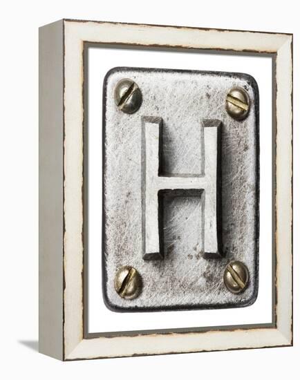 Old Metal Alphabet Letter H-donatas1205-Framed Stretched Canvas