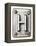 Old Metal Alphabet Letter H-donatas1205-Framed Stretched Canvas