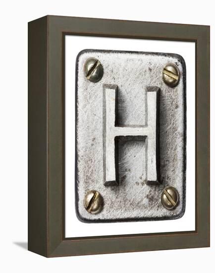 Old Metal Alphabet Letter H-donatas1205-Framed Stretched Canvas