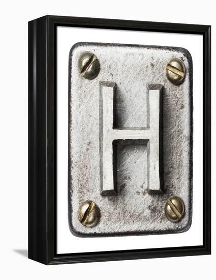 Old Metal Alphabet Letter H-donatas1205-Framed Stretched Canvas