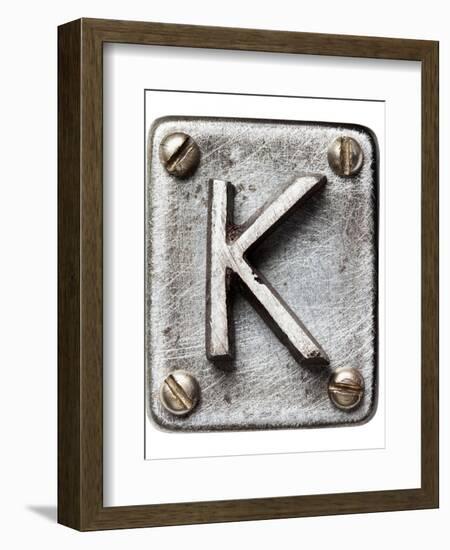 Old Metal Alphabet Letter K-donatas1205-Framed Art Print