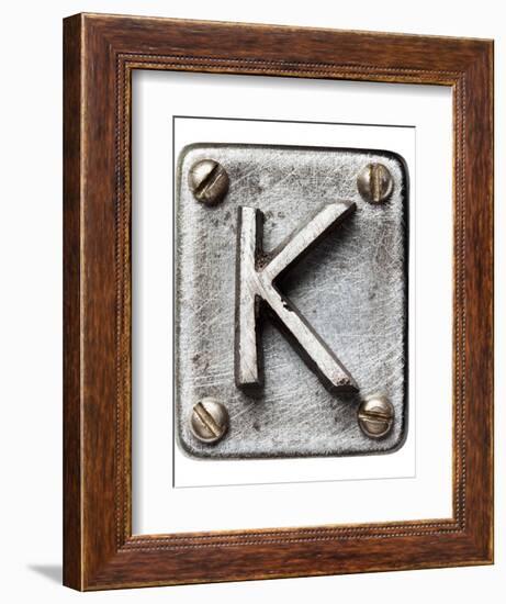 Old Metal Alphabet Letter K-donatas1205-Framed Art Print