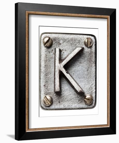 Old Metal Alphabet Letter K-donatas1205-Framed Art Print