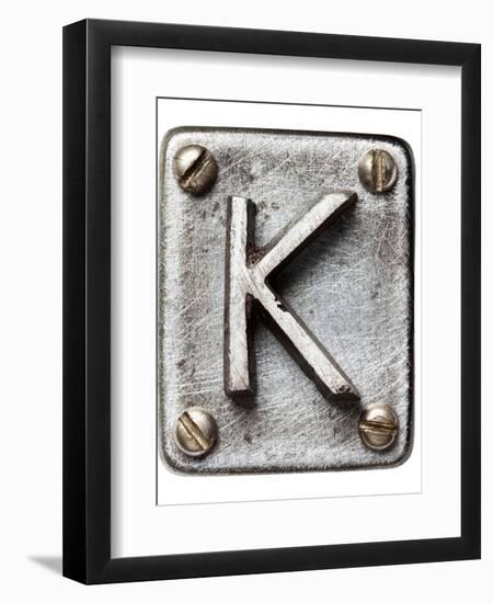 Old Metal Alphabet Letter K-donatas1205-Framed Art Print