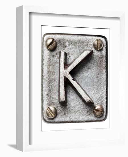 Old Metal Alphabet Letter K-donatas1205-Framed Art Print