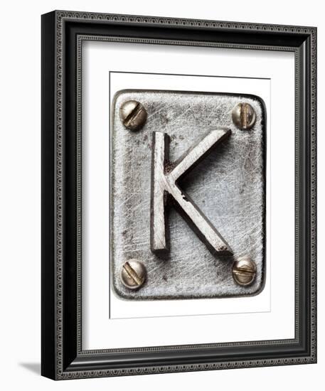 Old Metal Alphabet Letter K-donatas1205-Framed Art Print