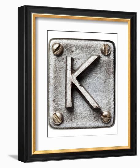 Old Metal Alphabet Letter K-donatas1205-Framed Art Print