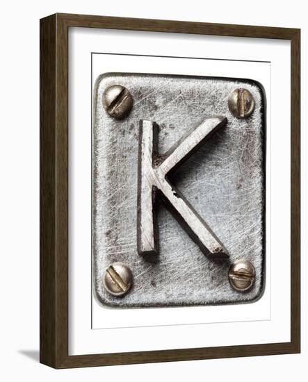 Old Metal Alphabet Letter K-donatas1205-Framed Art Print