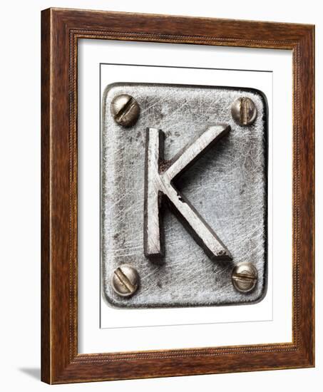 Old Metal Alphabet Letter K-donatas1205-Framed Art Print