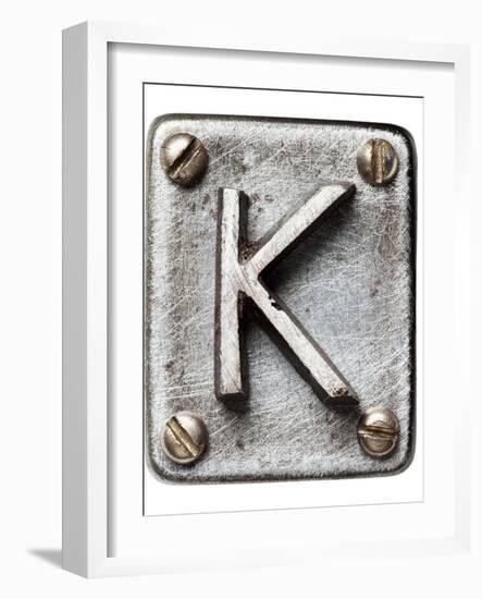 Old Metal Alphabet Letter K-donatas1205-Framed Art Print