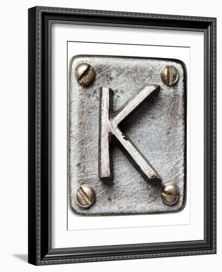 Old Metal Alphabet Letter K-donatas1205-Framed Art Print