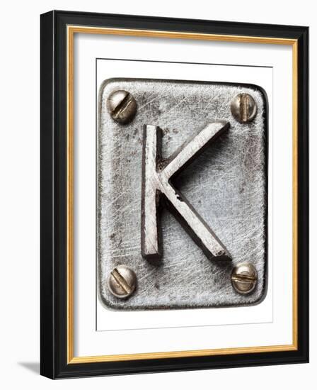 Old Metal Alphabet Letter K-donatas1205-Framed Art Print