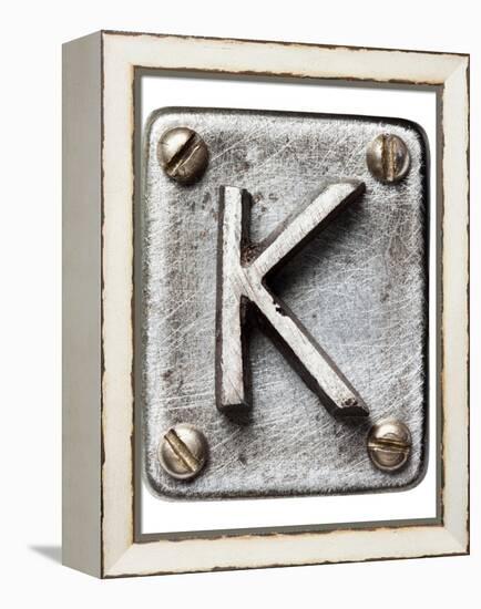 Old Metal Alphabet Letter K-donatas1205-Framed Stretched Canvas