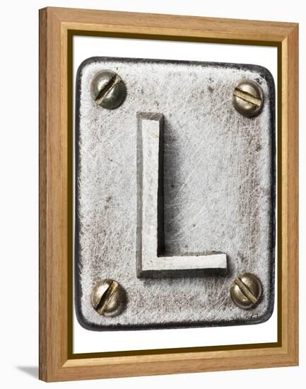 Old Metal Alphabet Letter L-donatas1205-Framed Stretched Canvas