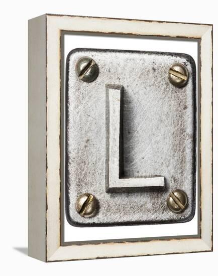 Old Metal Alphabet Letter L-donatas1205-Framed Stretched Canvas