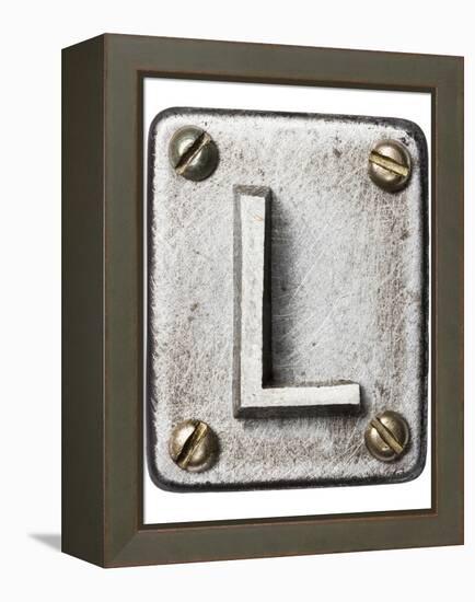 Old Metal Alphabet Letter L-donatas1205-Framed Stretched Canvas