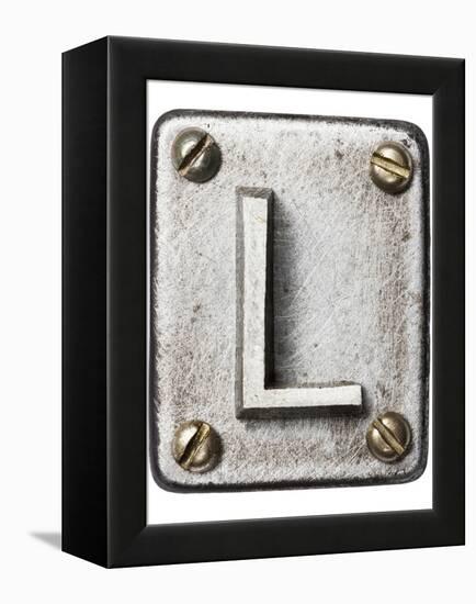 Old Metal Alphabet Letter L-donatas1205-Framed Stretched Canvas