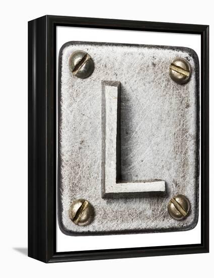 Old Metal Alphabet Letter L-donatas1205-Framed Stretched Canvas