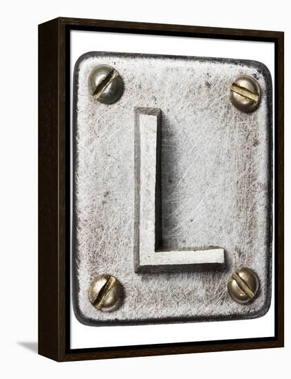 Old Metal Alphabet Letter L-donatas1205-Framed Stretched Canvas