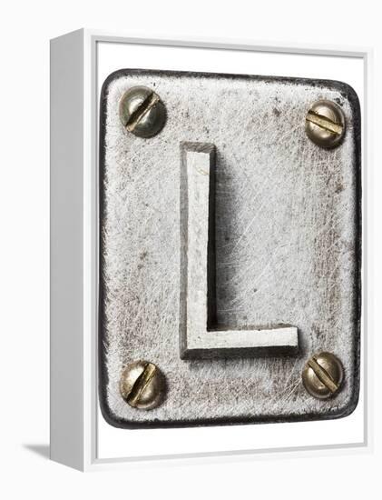 Old Metal Alphabet Letter L-donatas1205-Framed Stretched Canvas