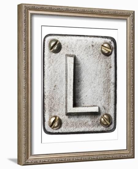 Old Metal Alphabet Letter L-donatas1205-Framed Premium Giclee Print