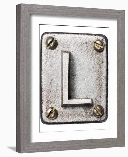 Old Metal Alphabet Letter L-donatas1205-Framed Premium Giclee Print