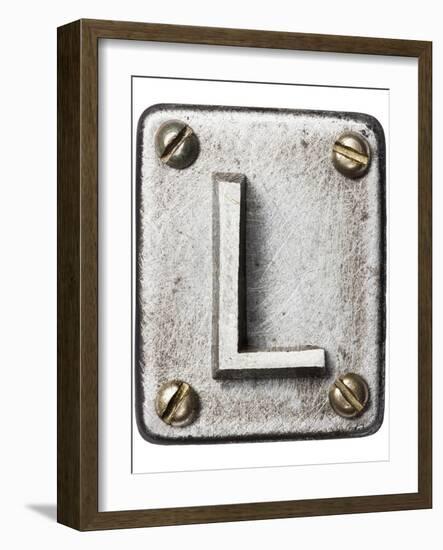 Old Metal Alphabet Letter L-donatas1205-Framed Premium Giclee Print